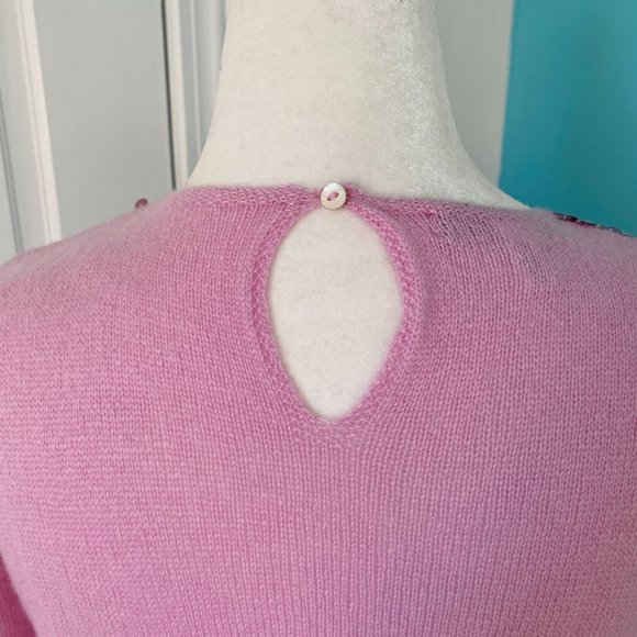 Anthropologie Jane Wheeler Cashmere/Sequin Scoop Neck Pullover Sweater (size XS) - Picture 4 of 9